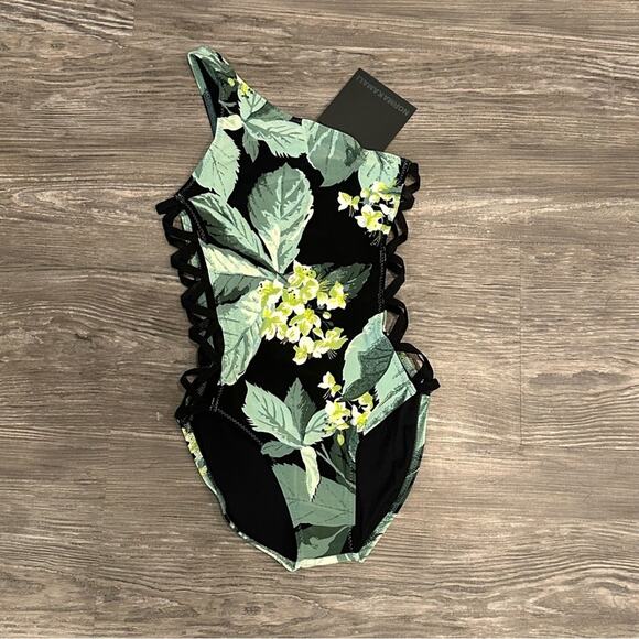 NORMA KAMALI One Shoulder X Mio Lace Up One Piece Swimsuit - Picture 7 of 10